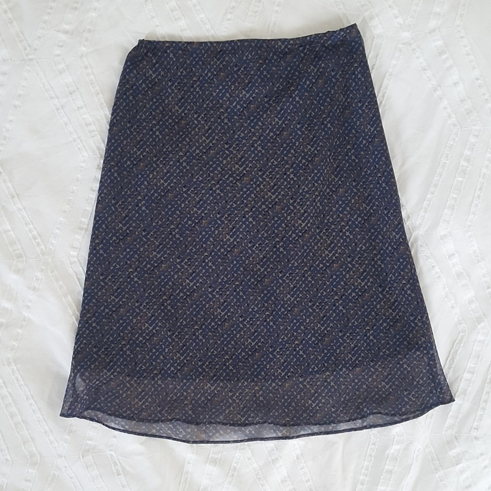NY & COMPANY Blue Flowy A-line Skirt